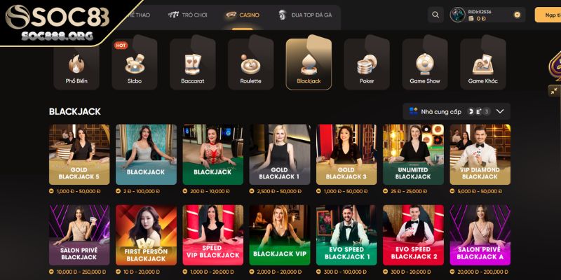 Live Casino Soc88 Sân Chơi Giải Trí Đỉnh Cao Và Kịch Tính 2 Blackjack live kịch tính