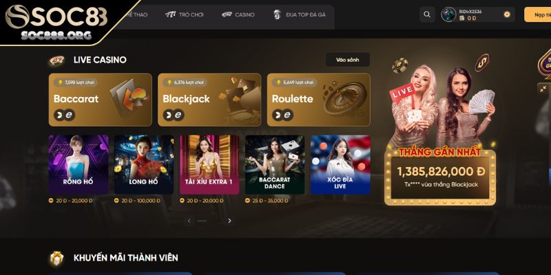 Về Chúng Tôi SOC88 Nhà Cái Online Hàng Đầu Dành Cho Game Thủ 3 Giao diện thân thiện mọi hội viên tham gia cược